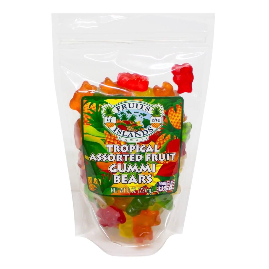 Fruits of the Islands Tropical Assorted Fruit Gummi Bears by Tastes of Aloha