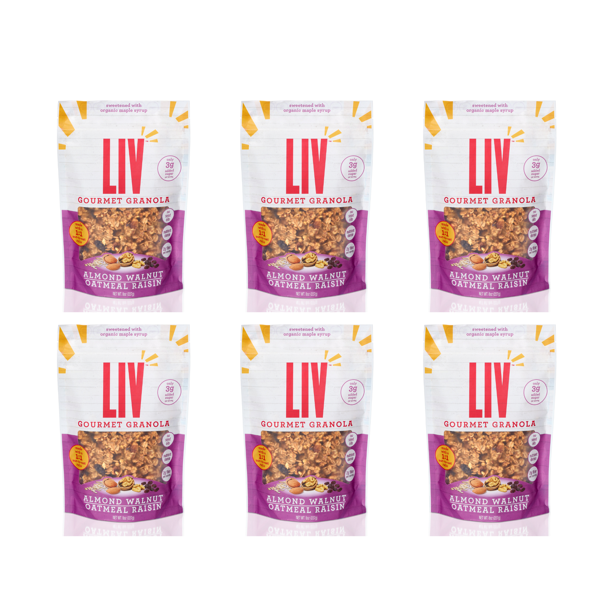 Almond Walnut Oatmeal Raisin Granola – Vegan, Low Sugar, 8oz