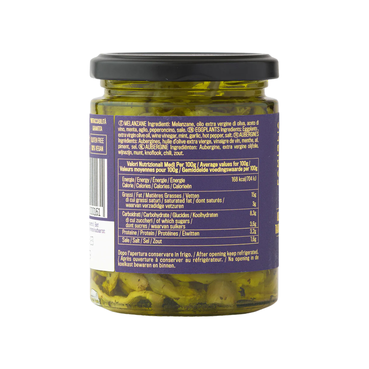 Famiglia Crispino Sliced Eggplant Antipasto — Marinated Italian Melanzane in Olive Oil, image 2 of 3