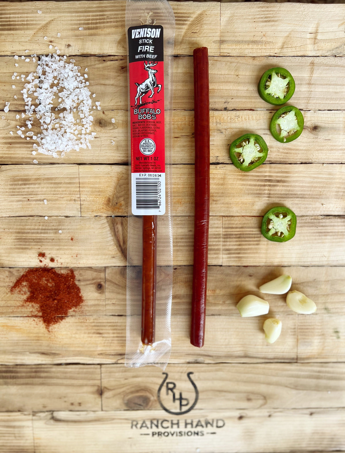 Venison Jerky Stick — Spicy, Meat from Ranch Hand Provisions