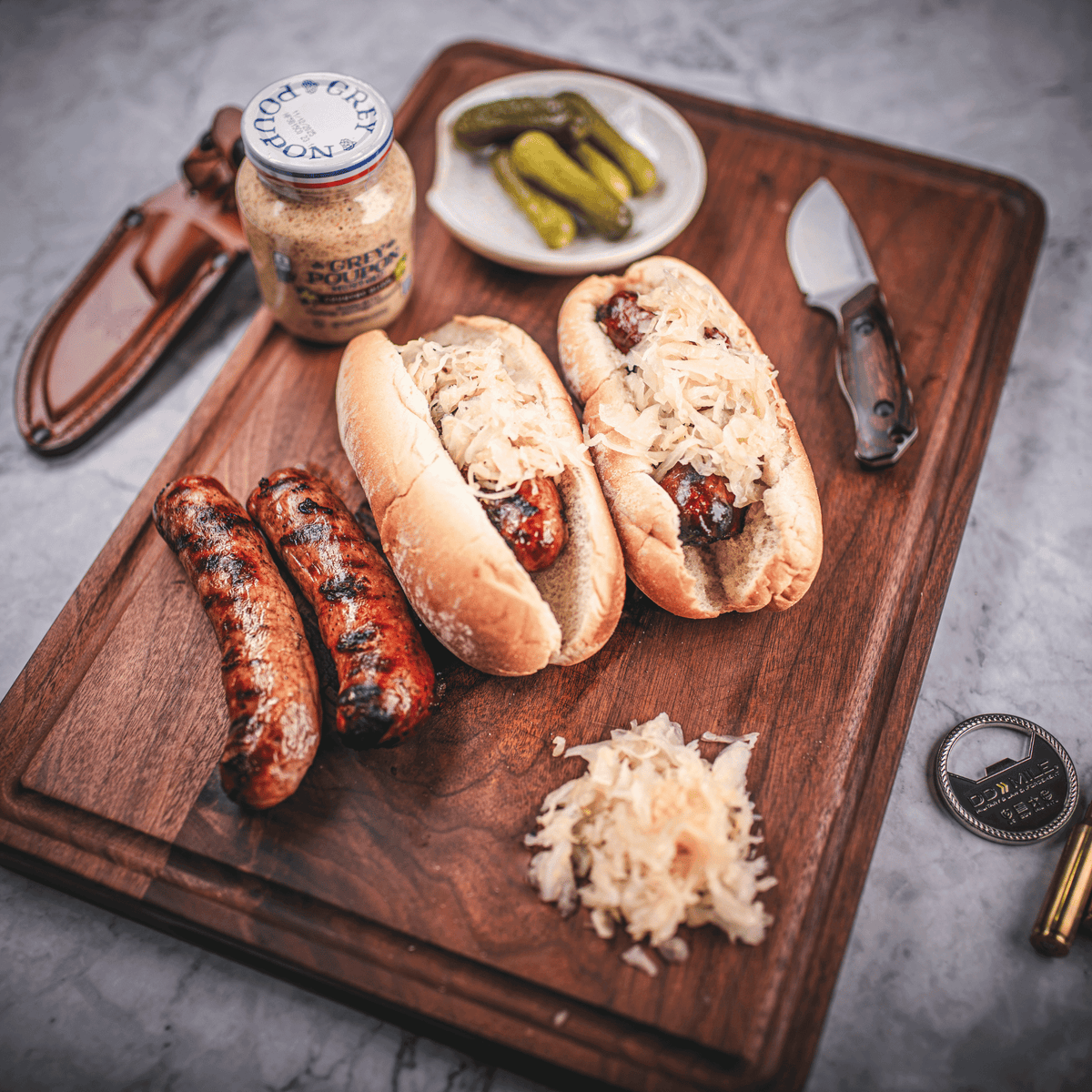 Wagyu Bacon Cheeseburger Bratwurst by KC Cattle Company