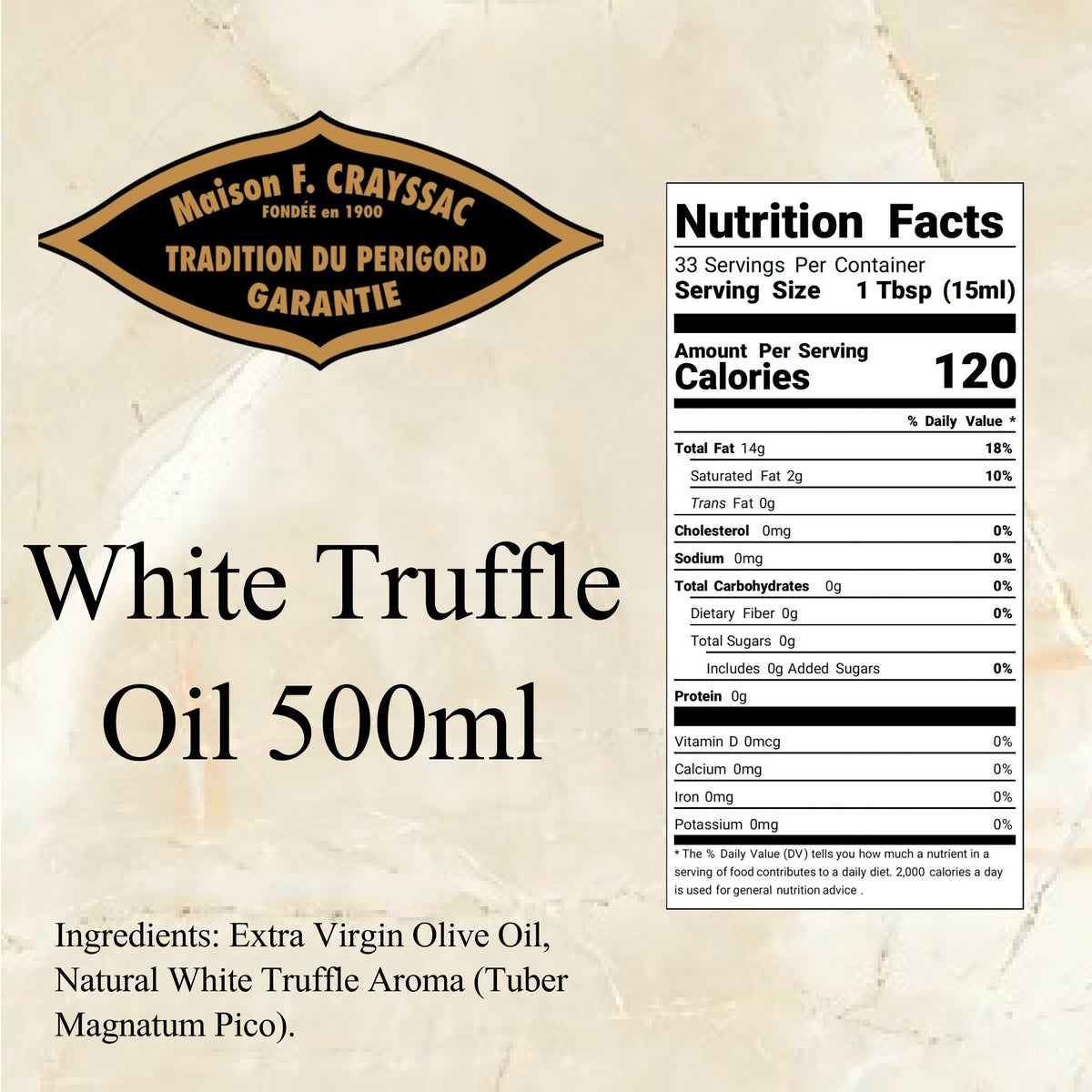 White Truffle Olive Oil (100ml / 500ml), Oil from Angel's Salumi & Truffles