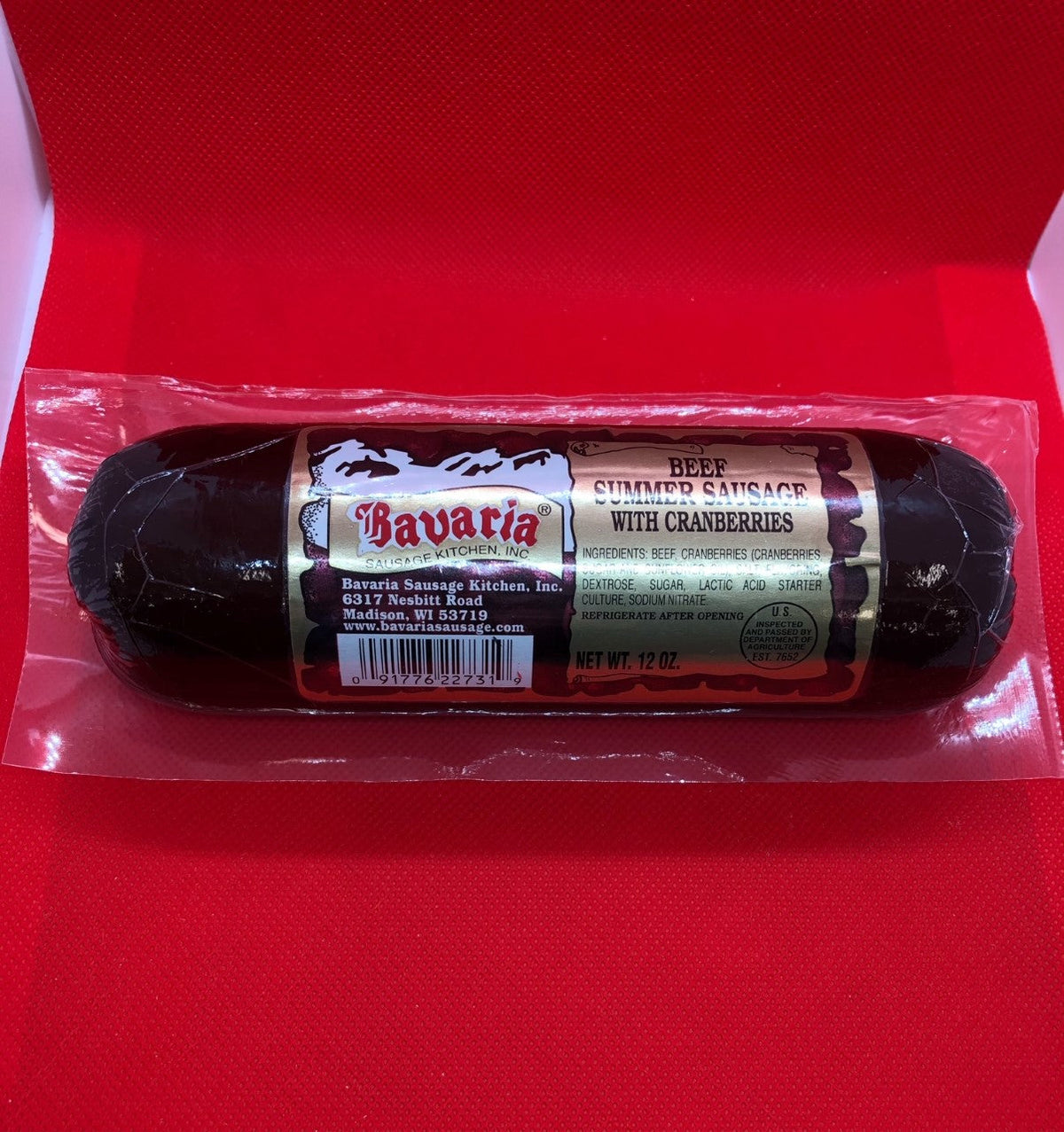 Bavaria Beef Summer Sausage with Cranberries, 12oz, image 2 of 2