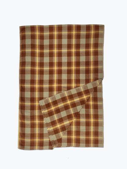 Bonnie Plaid Tablecloth - Acorn, Tablecloths from All Roads
