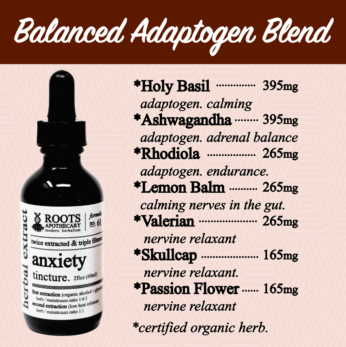 anxiety tincture., Tinctures from Roots Apothecary