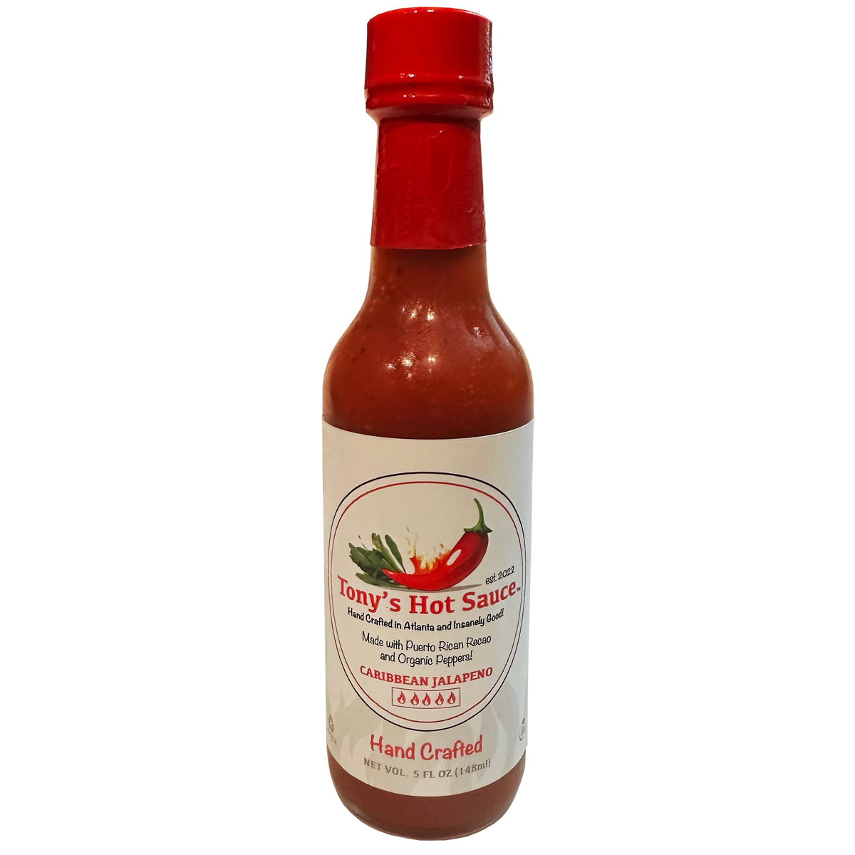 Tony's Handcrafted "Caribbean Jalapeno" Hot Sauce 5 Oz, Hot Sauce from Tony's Hot Sauce Company