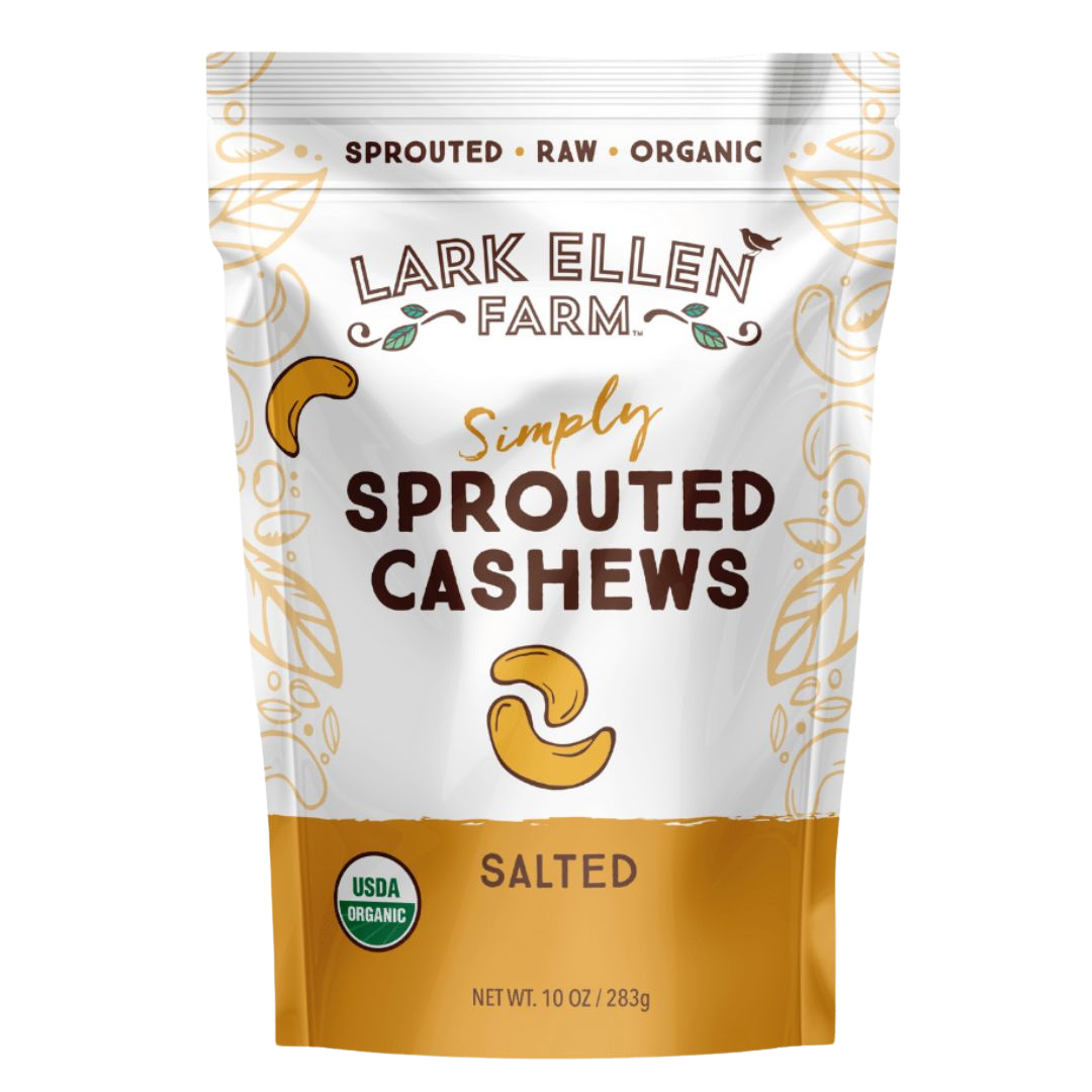 Cashews Lightly Salted. Sprouted Organic by Lark Ellen Farm