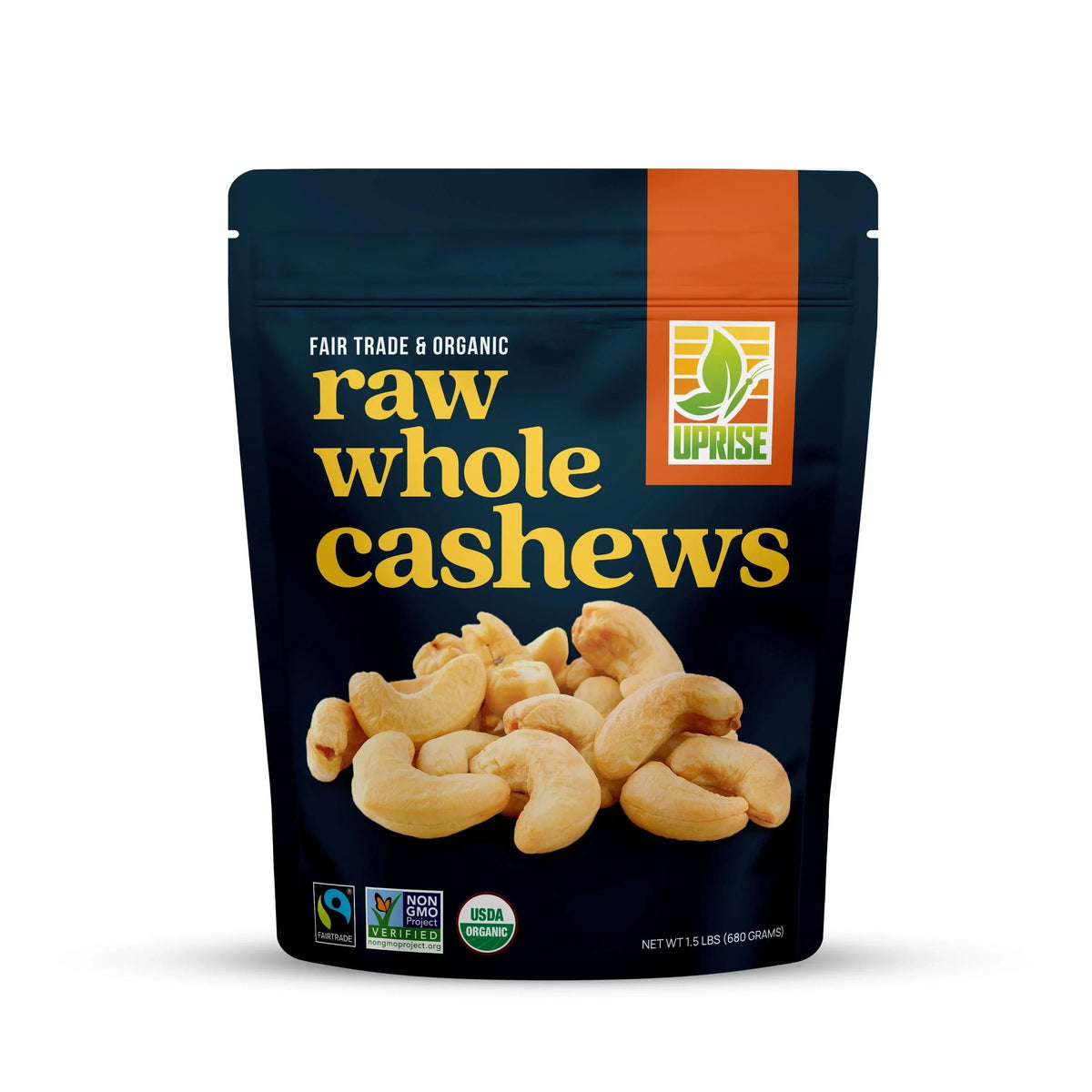 Certified Fair Trade Organic Whole Cashews 1.5 lb (Case of 16)