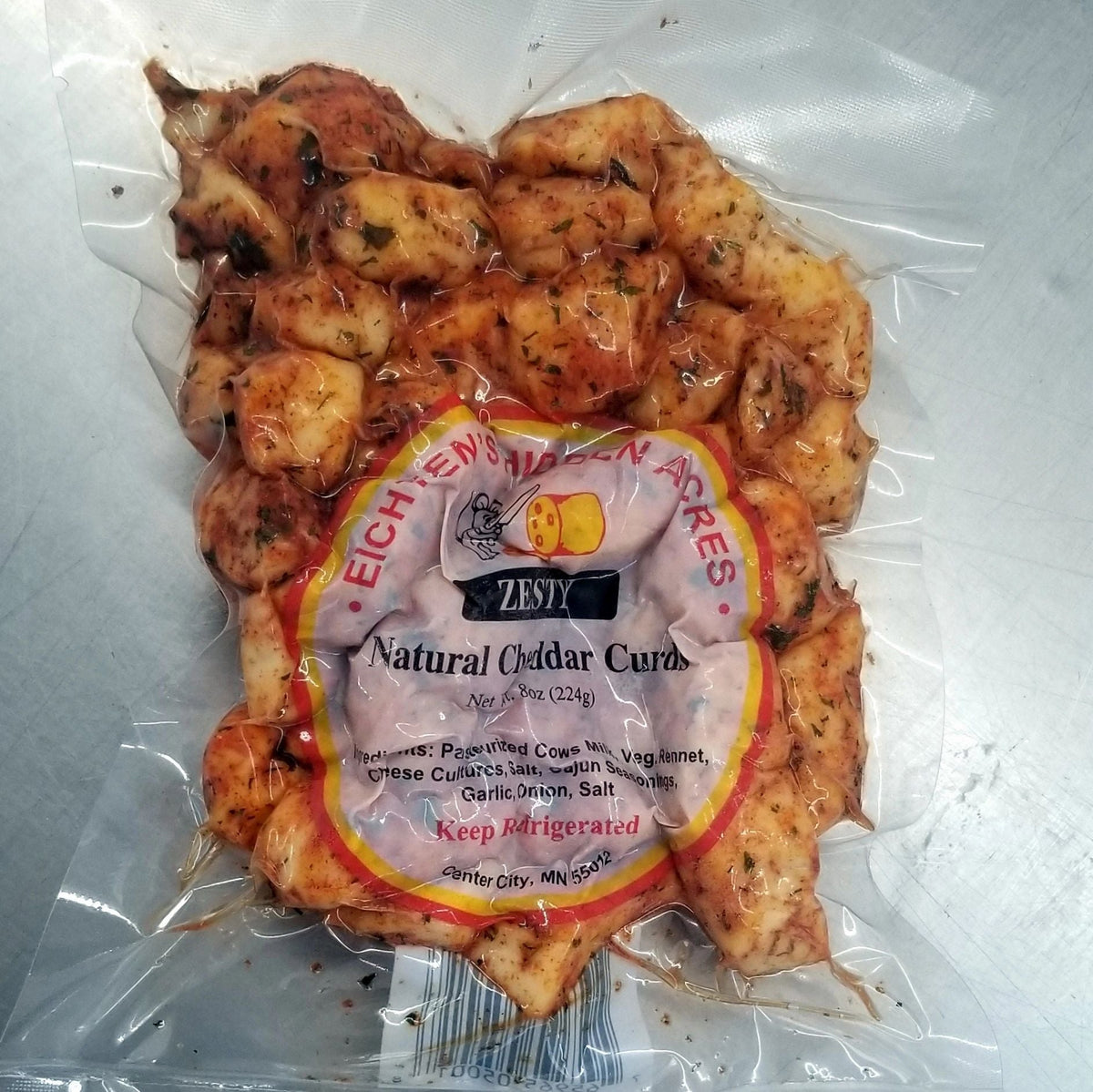 Cheese Curds, White with Zesty Seasoning 8 oz by Eichtens Cheeses, Gifts & Foods