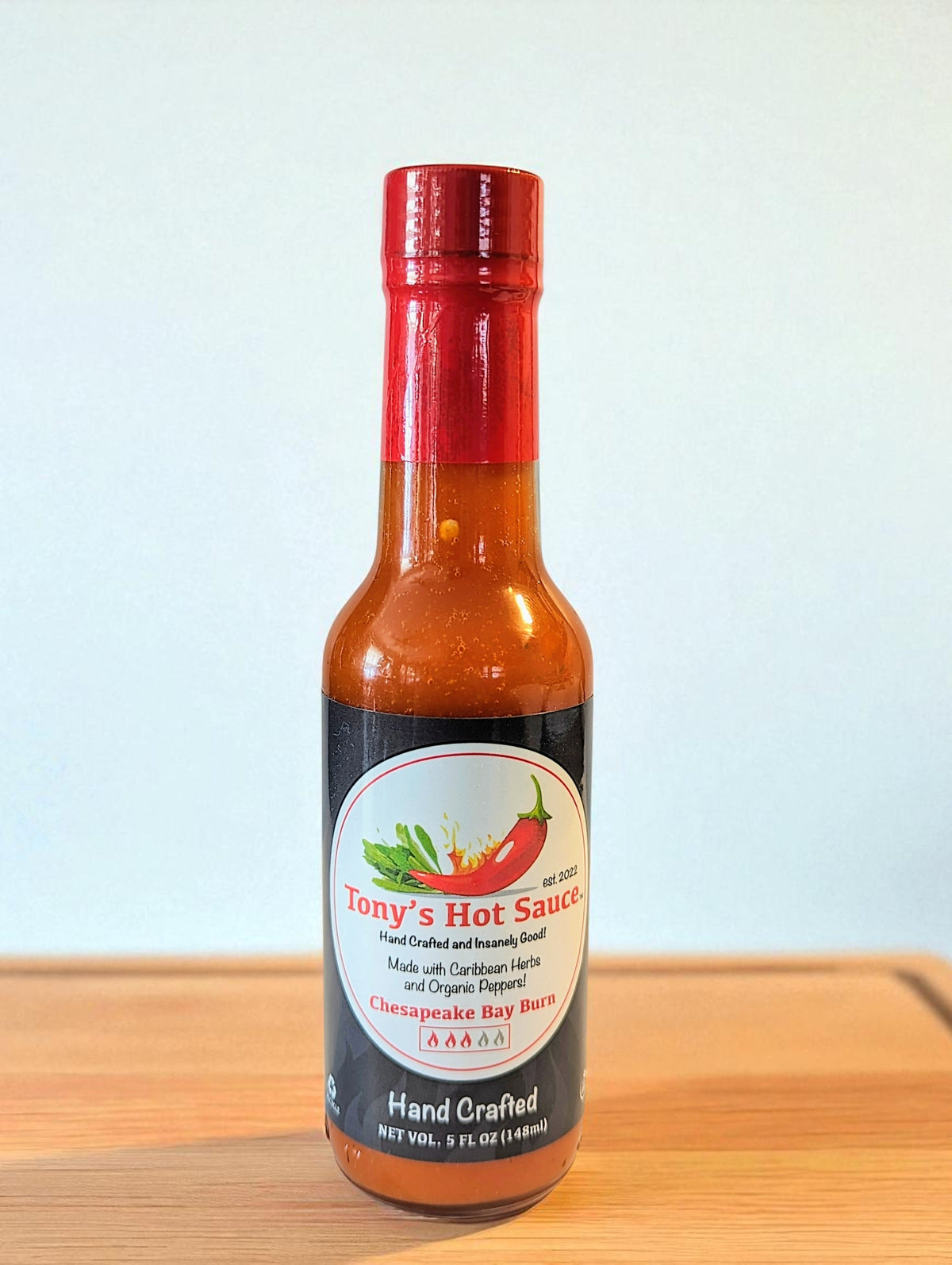 Tony's Handcrafted Hot Sauce- Chesapeake Bay Burn 5oz Bottle, Hot Sauce from Tony's Hot Sauce Company