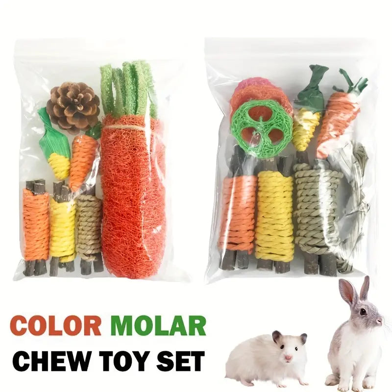 Small Animal Chew Toys For Rabbit Bunny Hamster Chinchillas, Small Animal Teeth Cleaning Molar Toys Pet Accessories from Dahlia Pets
