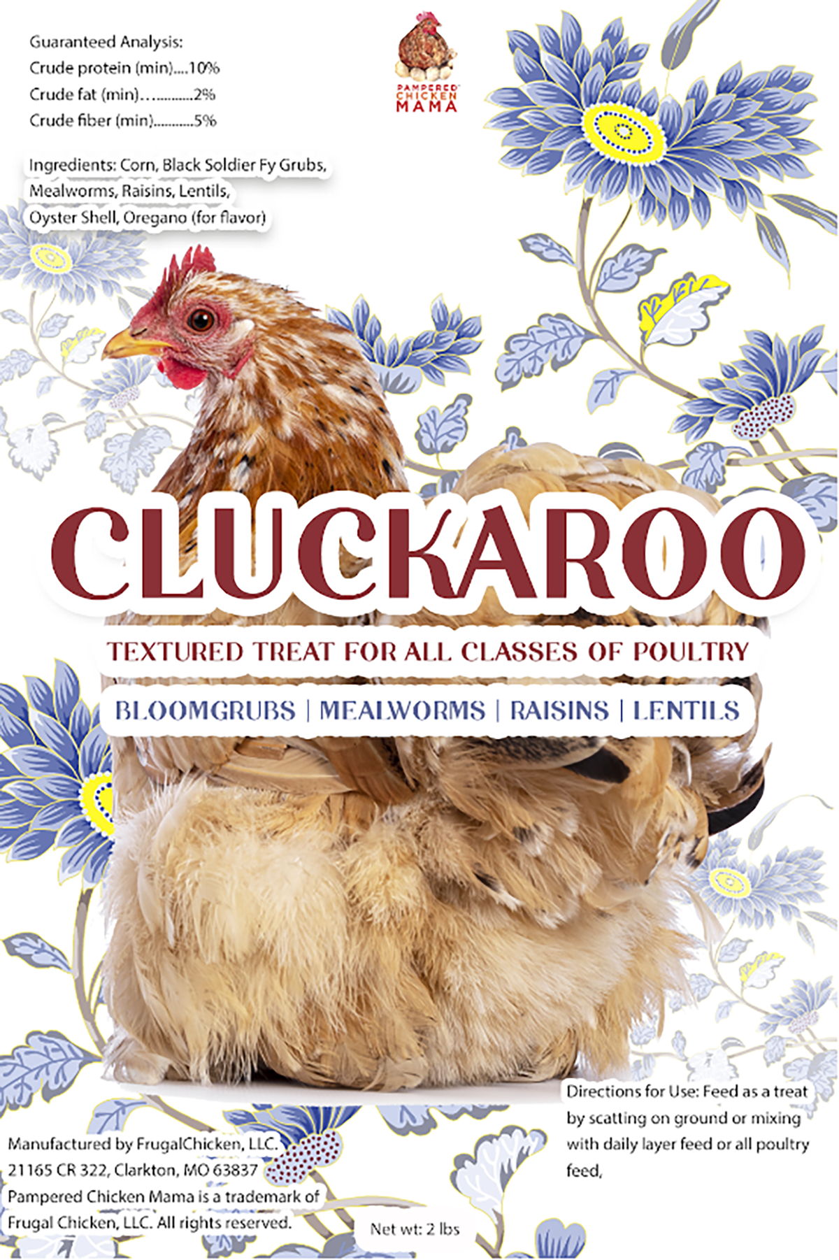 CLUCKAROO Textured Herbal & Dried Insect Treat For Pet Chickens from Dahlia Pets