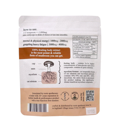 cordyceps mushroom extract. organic, Supplement from Roots Apothecary
