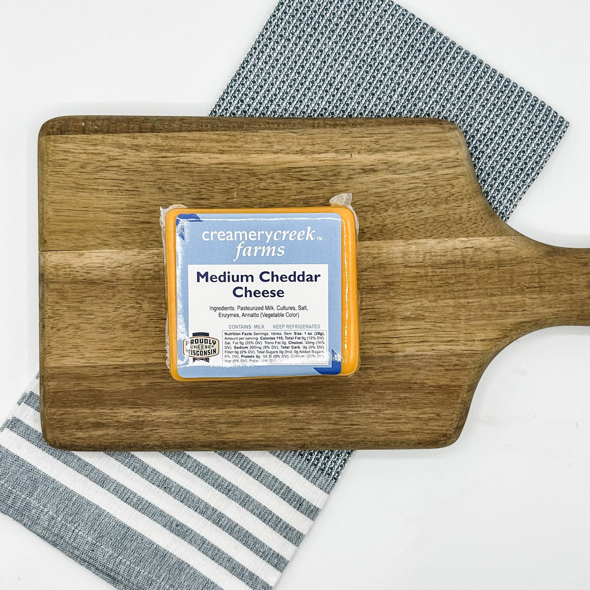 Wisconsin Medium Cheddar Cheese from Creamery Creek Farms