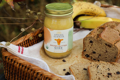 Brown Butter Organic Grass Fed Ghee, Dairy from Spring Sunrise Natural Foods
