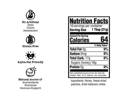 Drizzlers Peach Habanero Honey, Condiment from Yes Honey