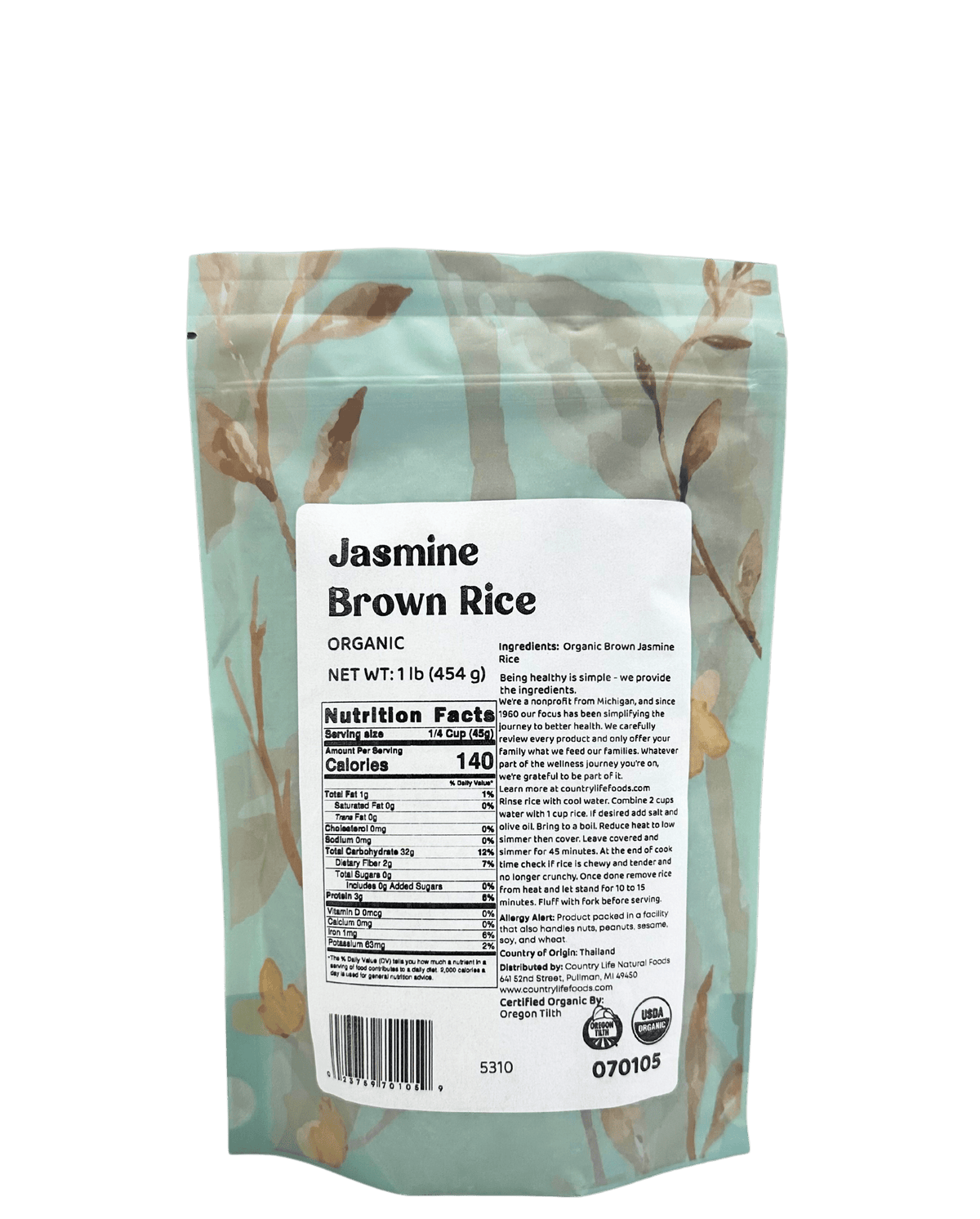 Jasmine Rice, Brown, Organic