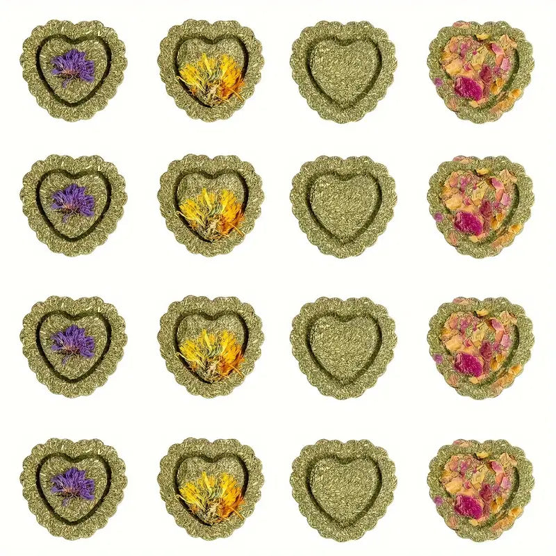 Natural Timothy Hay and Flowers Teething Toys: Suitable For Hamsters, Rabbits, Mice And Other Small Animals, rabbit treat from Dahlia Pets
