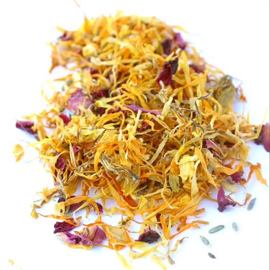Happy Tummy Herbal Treat & Coop Herbs For Pet Chickens With Spearmint, Dill, Roses, Calendula, & Fenugreek from Dahlia Pets