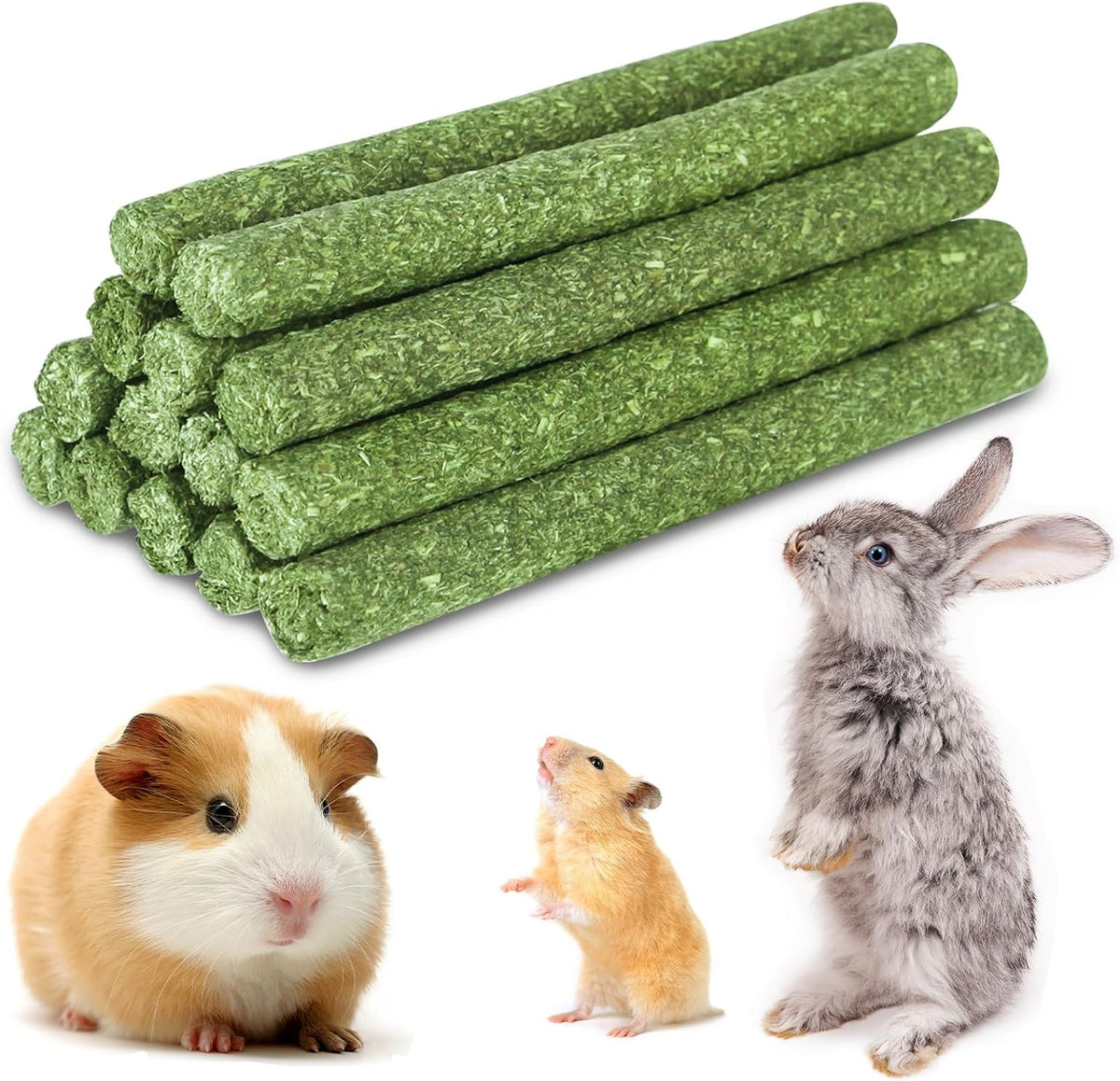 Natural Timothy Grass Stick, Chew Toys for Rabbit, Guinea Pig, Hamster, and Other Small Animals from Dahlia Pets