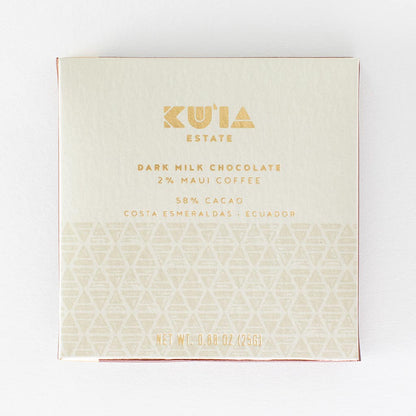 Maui Mokka® Coffee Dark Milk Chocolate Bar, Confection from Maui Kuʻia Estate Chocolate
