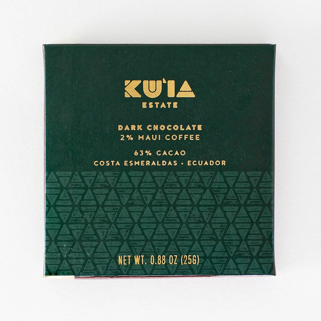 Maui Mokka® Coffee Dark Chocolate Bar, Confection from Maui Kuʻia Estate Chocolate