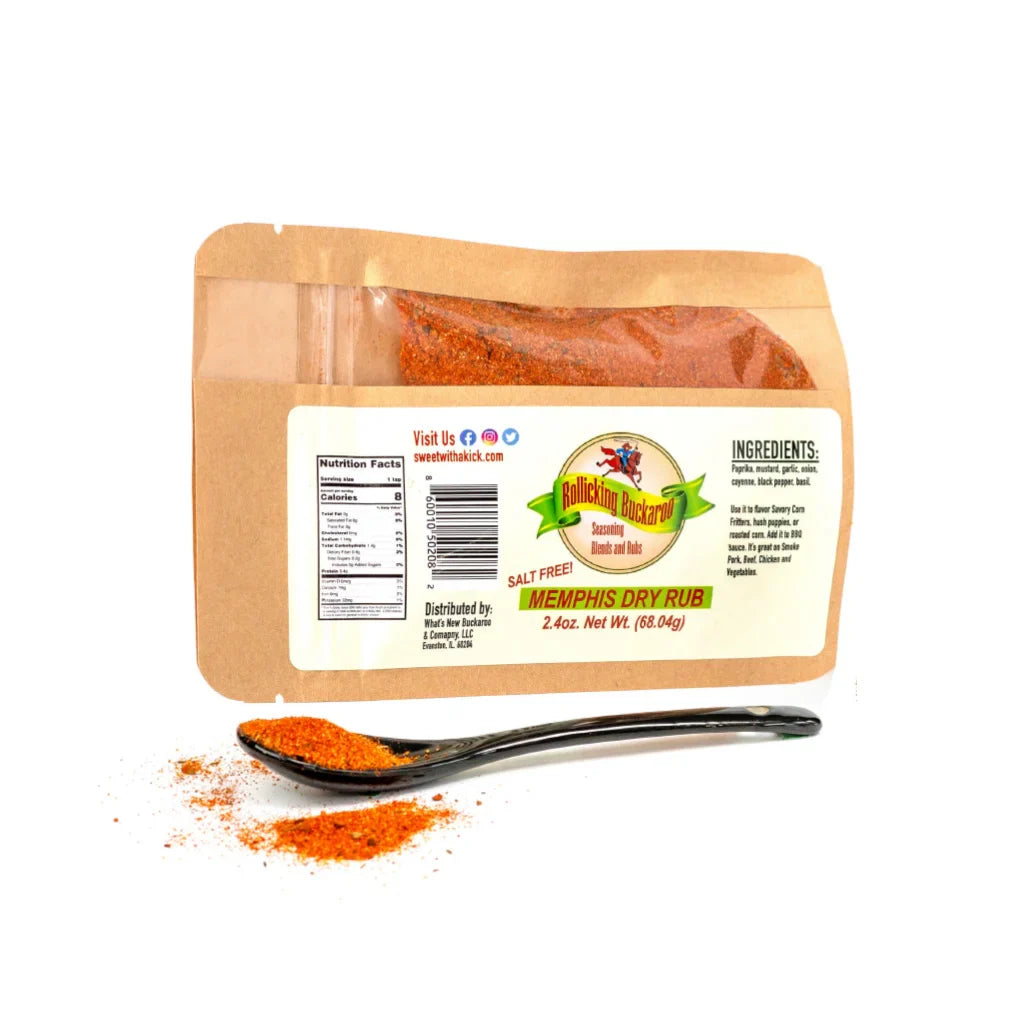 Memphis Dry Rub (Salt-Free and Hot) Seasoning Blend, Pantry from Rollicking Buckaroo