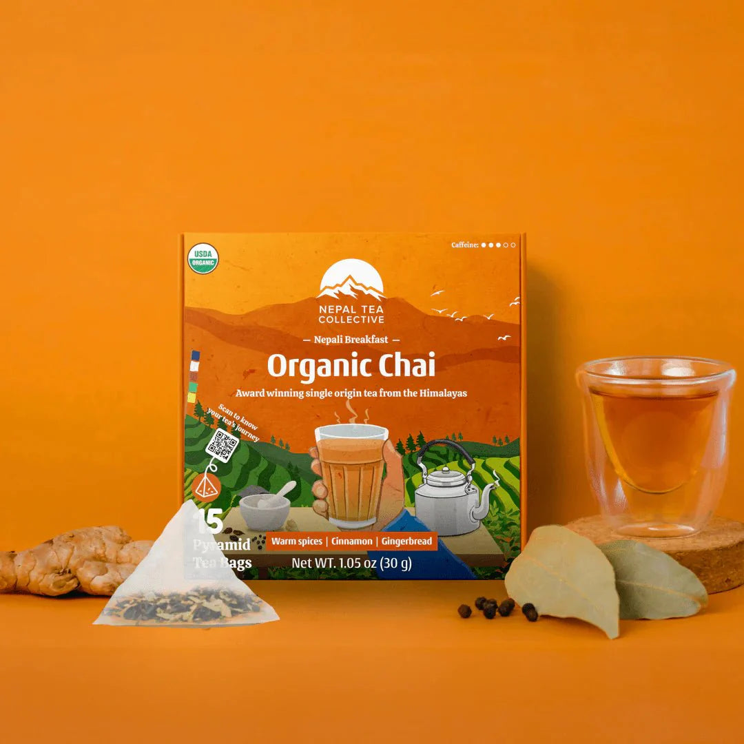 Nepali Breakfast (Classic Chai) - 15 Pyramid Tea Bags by Nepal Tea