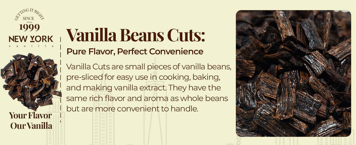 Grade B Vanilla Bean Cuts Bulk for Extract & Baking