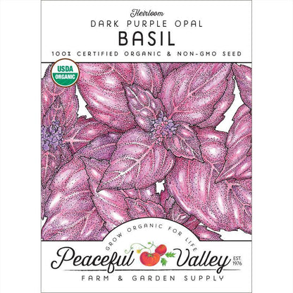 Dark Purple Opal Basil Seeds (Organic), Garden from Grow Organic