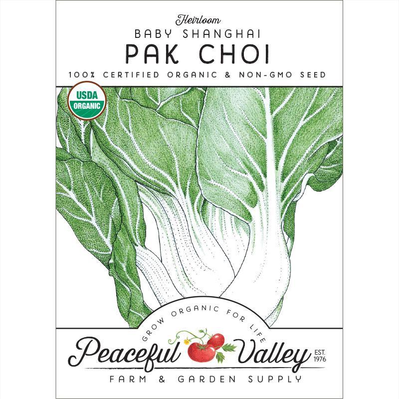 Pak Choi  Baby Shanghai Greens Seeds (Organic), Garden from Grow Organic