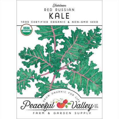 Red Russian Kale Seeds (Organic), Garden from Grow Organic