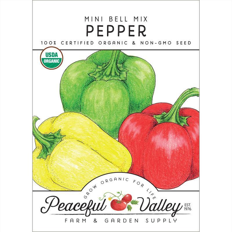 Mini Bell Mix Sweet Pepper Seeds (Organic), Garden from Grow Organic