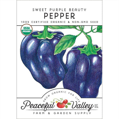 Purple Beauty Sweet Pepper Seeds (Organic), Garden from Grow Organic