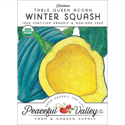 Table Queen Acorn Winter Squash Seeds (Organic), Garden from Grow Organic