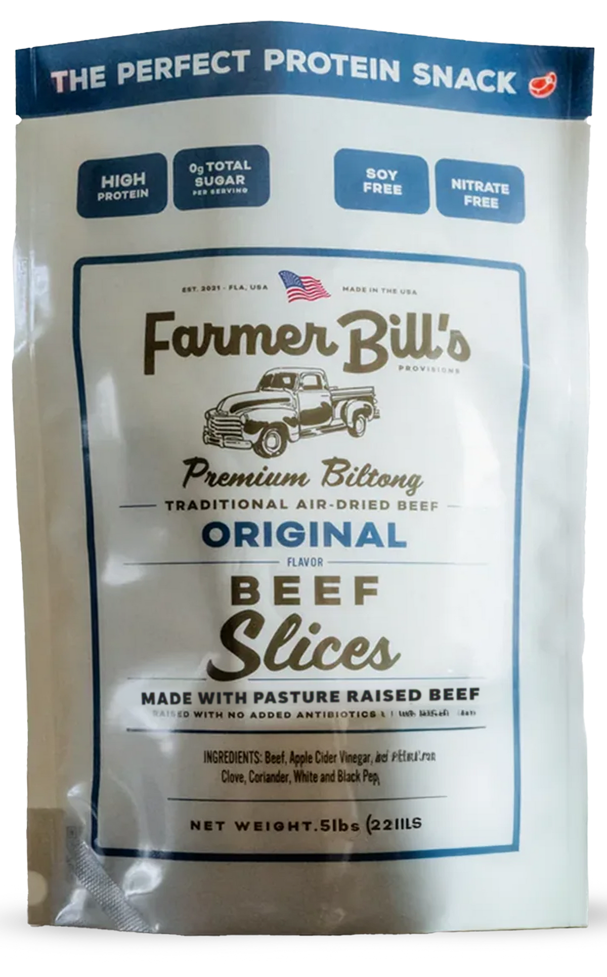 1/2 lb Sliced Original Beef Biltong, *BUNDLE ITEM from Farmer Bill's Provisions