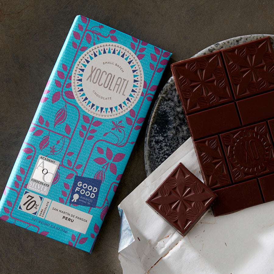 San Martin De Pangoa, Peru 70% Dark Chocolate Bar, Confection from Xocolatl Small Batch Chocolate