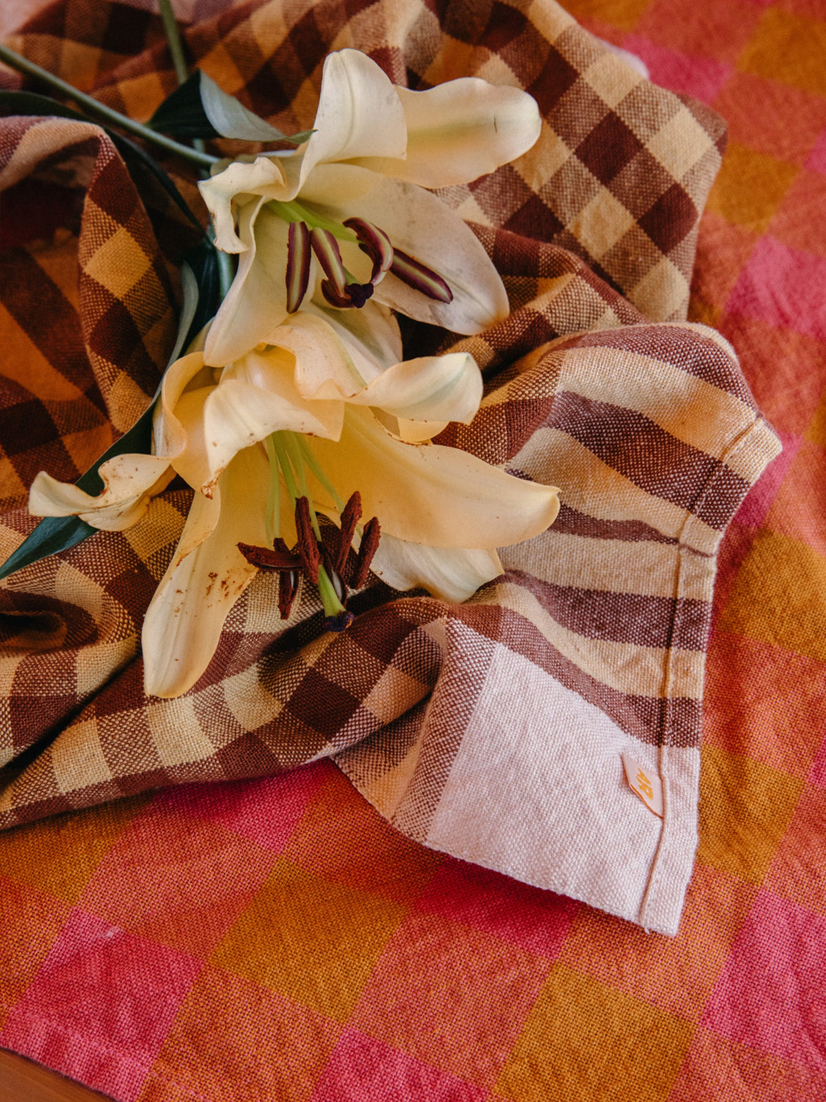 Grid Napkin Pair - Pineapple, image 2 of 3