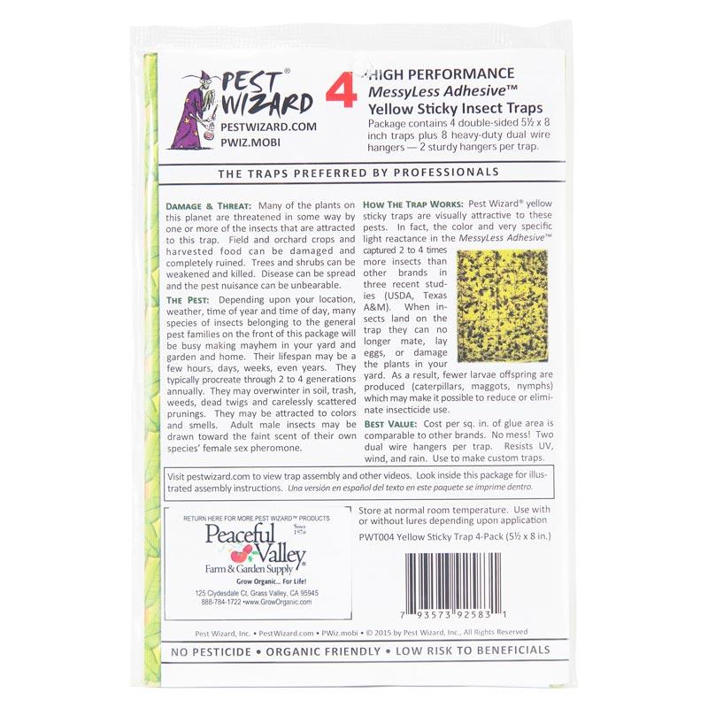 Pest Wizard Yellow Sticky Card Trap, Large 4-Pack, Garden from Grow Organic