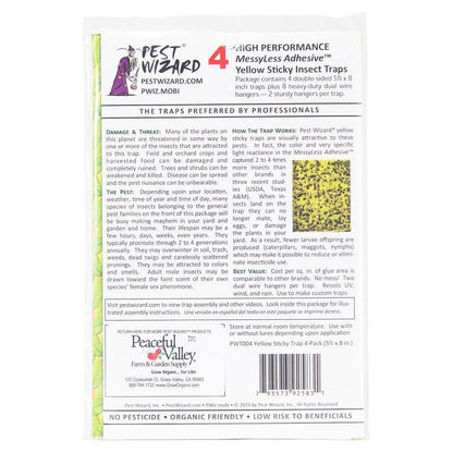 Pest Wizard Yellow Sticky Card Trap, Large 4-Pack, Garden from Grow Organic