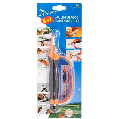 Zenport 6-in-1 Multi Sharpener (For Pruners, Scissors, and Knives), Garden from Grow Organic