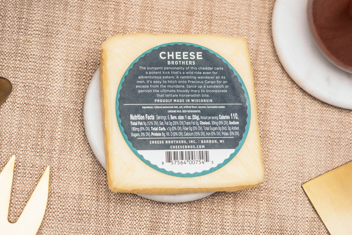 "Precious Cargo" Horseradish Cheddar, Cheese from Cheese Brothers, Inc.