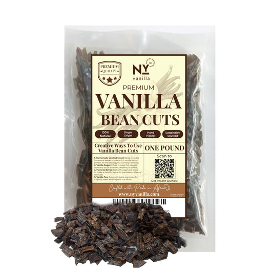 Vanilla Bean Cuts Grade B 1lb for Extract & Baking by NY Vanilla