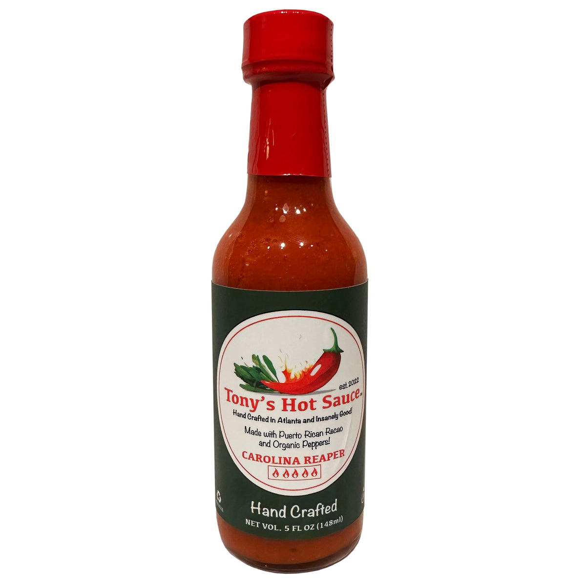 Tony's Handcrafted "Carolina Reaper" Hot Sauce 5 Oz, Hot Sauce from Tony's Hot Sauce Company