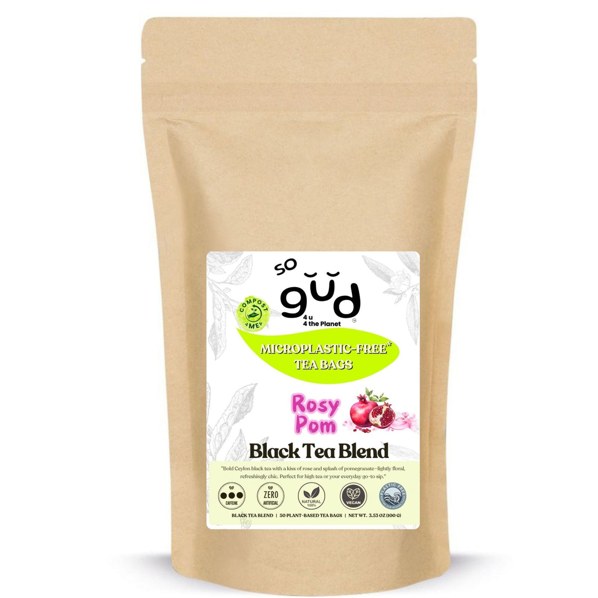 Rosy Pom Black Tea Blend | Plant-based Tea Bags