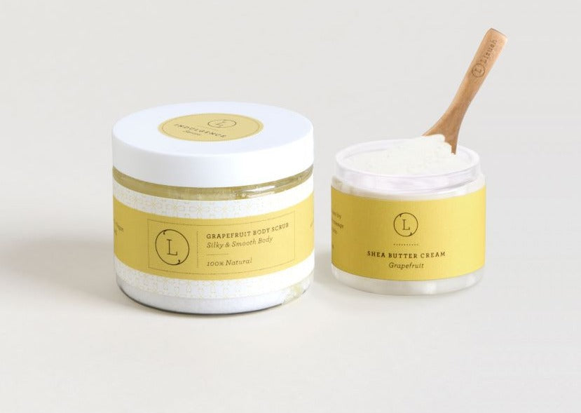 Reviving set with Grapefruit shea butter and Body scrub, Health & Beauty from Lizush