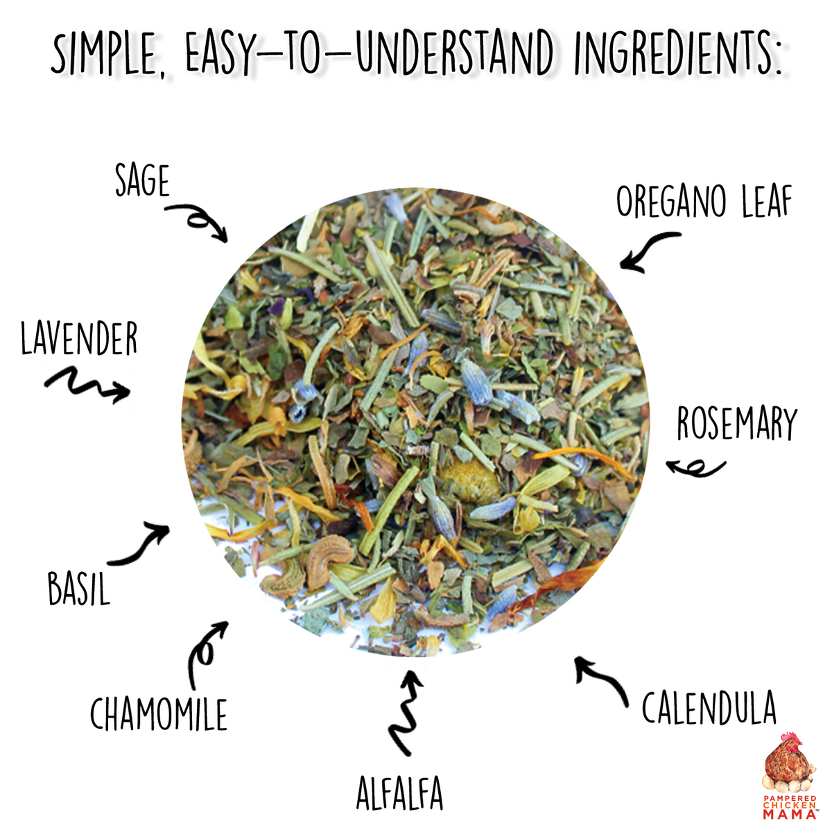 Scent of Spring Nesting Herbs For Backyard Chickens With Lavender, Chamomile, Calendula, and more!, Herbs from Dahlia Pets