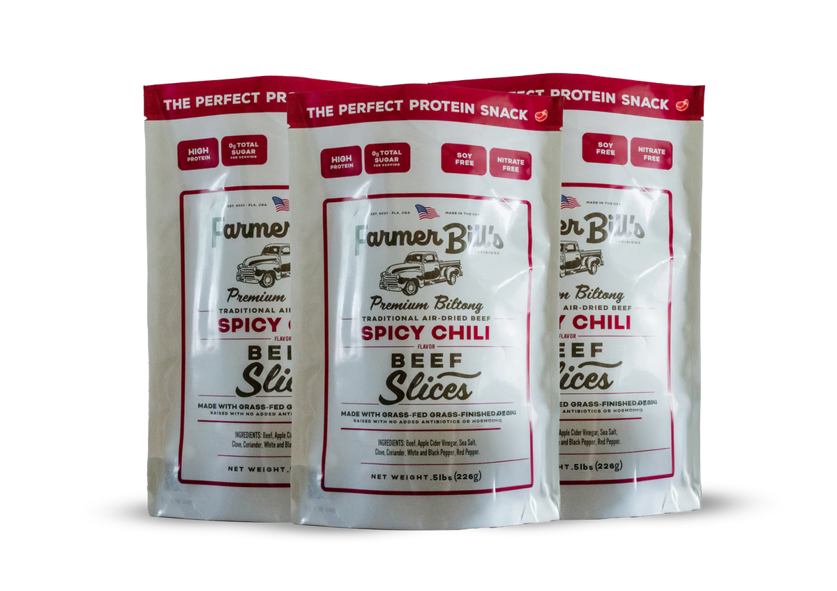 1/2 lb Sliced Chili Beef Biltong, *BUNDLE ITEM from Farmer Bill's Provisions