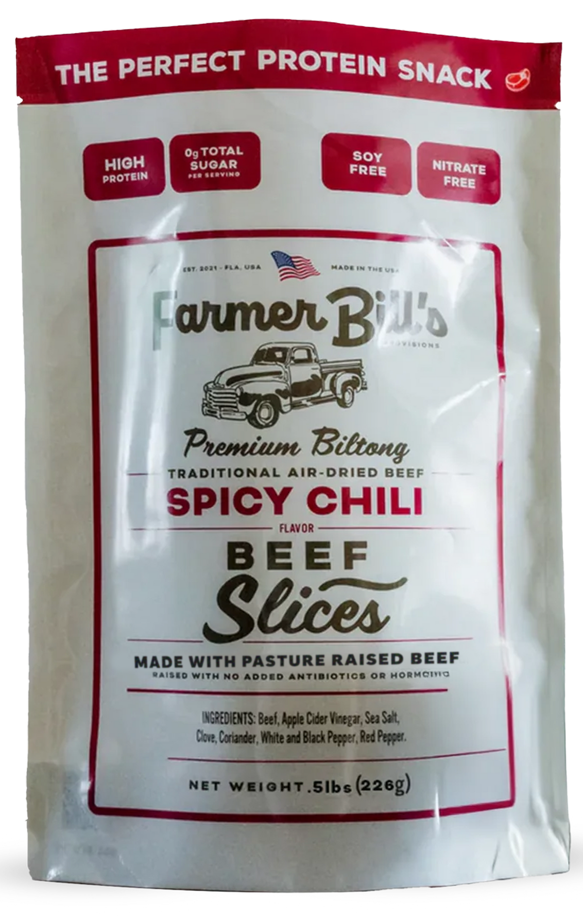 1/2 lb Sliced Chili Beef Biltong, *BUNDLE ITEM from Farmer Bill's Provisions