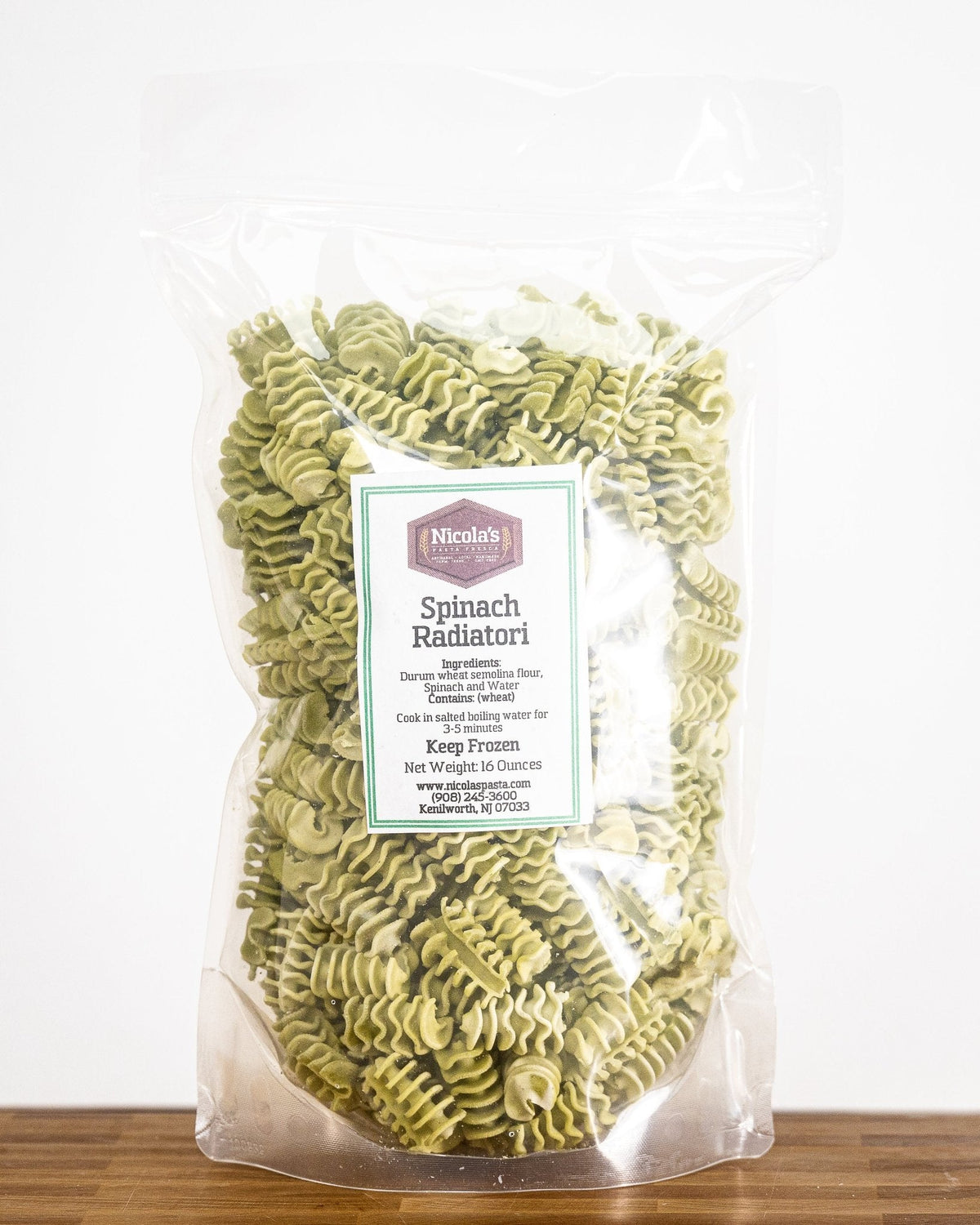 Fresh Spinach Radiatori Pasta